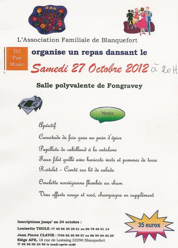 Se divertir dans le Médoc  Agenda  Repas Dansant