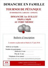 Dimanche en Famille - Tournoi de Pétanque