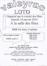 Loto du comité des fêtes de Valeyrac