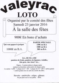 Loto du comité des fêtes de Valeyrac
