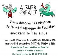 Décoration de la vitrine de la médiathèque