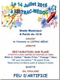 Le 14 Juillet 2016 à Listrac