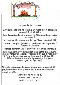 REPAS DE FIN D ANNEE SCOLAIRE