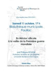 Conférence : En Médoc viticole à la veille de la première guerre mondiale