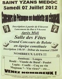 Concours Belote et Pétanque en doublette au Chapeau
