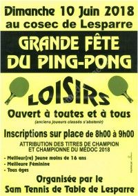 Grande Fête du Ping-Pong Loisirs 2018