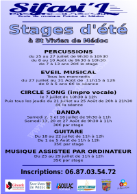 Stages musicaux été 2016