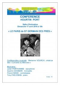 Conférence LE PARIS de ST GERMAIN DES PRES