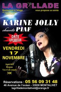 Repas-Spectacle (Nouvelle date) : Karine Jolly chante Piaf