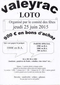 Loto du comité des fêtes de Valeyrac