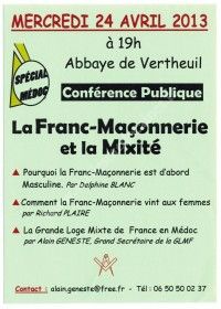 Conférence Publique : La Franc-Maçonnerie et la Mixité