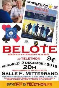 Concours de Belote au Profit du Téléthon