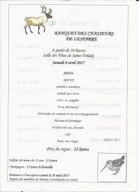 Banquet des Chasseurs 2017