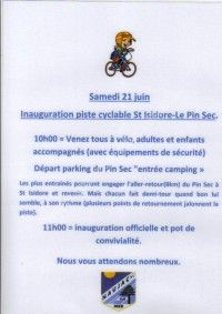 Inauguration piste cyclable