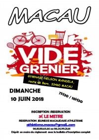 Vide grenier de la jeunesse Macaudaise Athlétisme