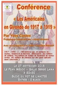 Conférence : Les Américains en Gironde de 1917 à 1919