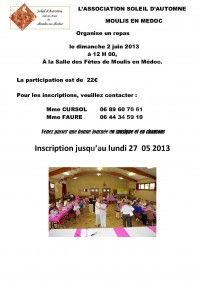 Repas Organisé par Soleil d'Automne