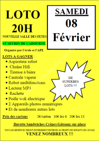 LOTO D'ECOLE DE ST SEURIN DE CADOURNE