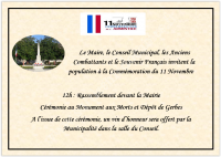 Commémoration du 11 novembre 1918