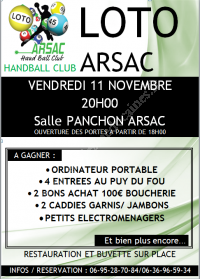 SUPER LOTO DU HAND BALL CLUB ARSAC