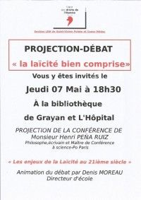 Projection-Débat La Laïcité Bien Comprise