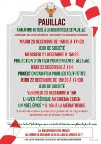 Animations de Noël à la Médiathèque de Pauillac