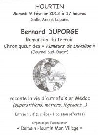 Conférence : Bernard Duporge