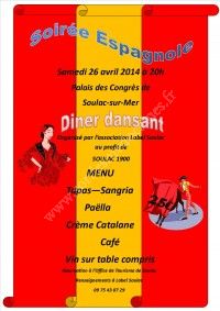 Soirée Espagnole le Samedi 26 Avril 2014