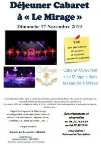 Déjeuner Cabaret à Le Mirage