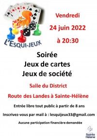 Soirée Jeux de Cartes / Jeux de Société