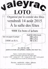 Loto du comité des fêtes de Valeyrac