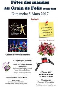 Fête des Grand-Mère au Cabaret Le grain de folie