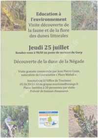 Visite des Dunes de la Négade