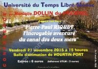 Conférence Pierre-Paul Riquet, l'Incroyable Aventure du Canal des Deux-Mers