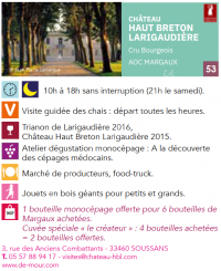 Portes ouvertes au Château Haut Breton Larigaudière