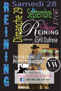 Stage de reining avec Cyril Dufrese