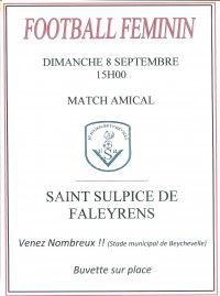 MATCH AMICAL FOOTBALL FEMININ