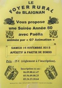 Soirée Année 80 avec Paella