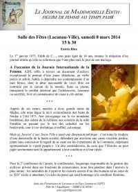 Conférence : Le Journal de Mademoiselle Edith