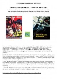 Conférence MUSIQUE(S) ET CINEMA(S) de 1945 à 2010