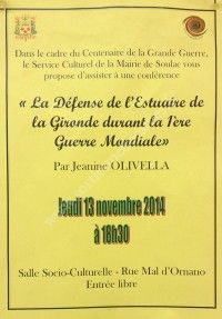 La Défense de l'Estuaire de la Gironde pendant la Grande Guerre par Jeanine Olivella