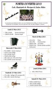 Portes Ouvertes Ecole de Musique