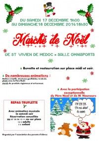 Marché de Noel organisé par l'association des parents d'élèves