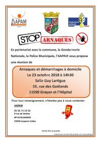 Réunion de Sensibilisation Arnaques et démarchages à domicile