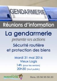 Réunion d'information de la gendarmerie
