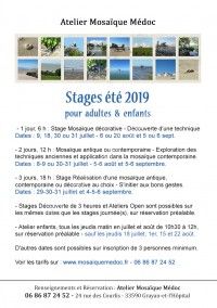 Stages d'été 2019 Mosaïque Médoc
