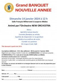 BANQUET DANSANT DE LA NOUVELLE ANNEE