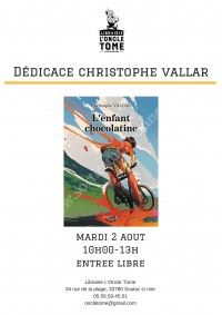 Dédicace Christophe Vallar pour l'enfant chocolatine