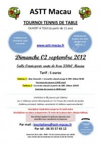 Journée Portes Ouvertes - Tournoi Tennis de Table