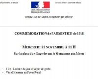 Commémoration du 11 Novembre 2015